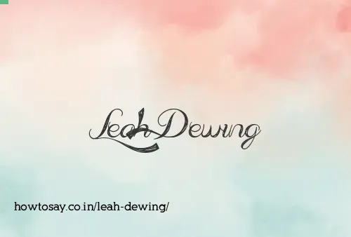 Leah Dewing