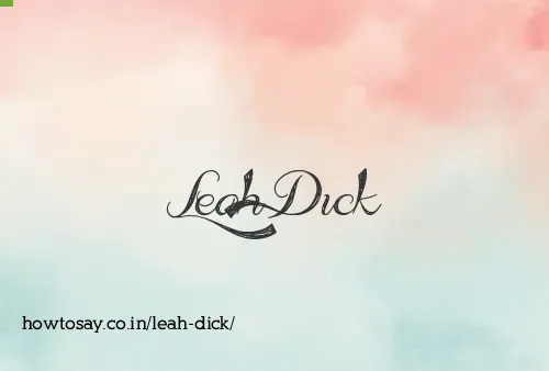 Leah Dick