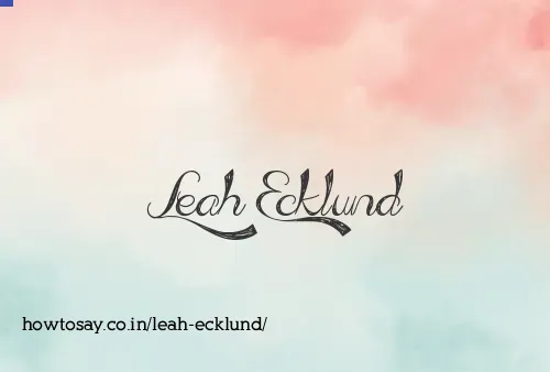 Leah Ecklund