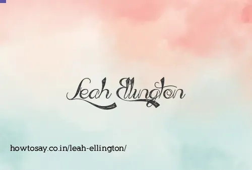 Leah Ellington