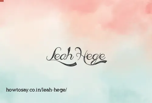 Leah Hege
