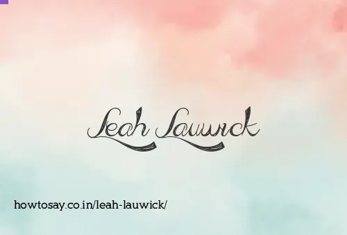 Leah Lauwick
