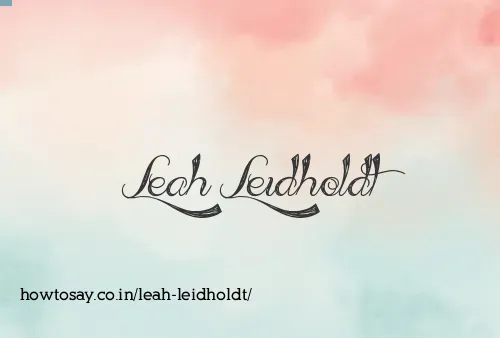 Leah Leidholdt