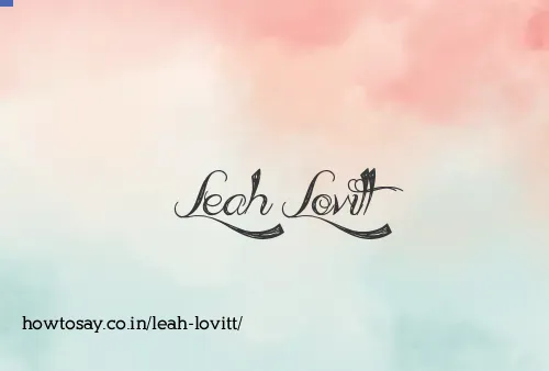 Leah Lovitt
