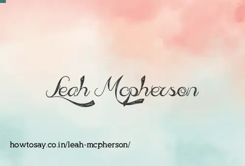 Leah Mcpherson