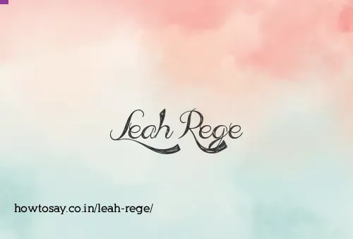 Leah Rege