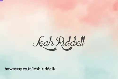 Leah Riddell