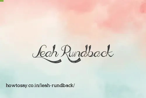 Leah Rundback