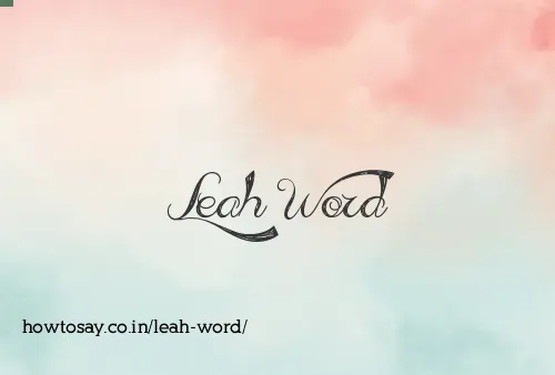 Leah Word