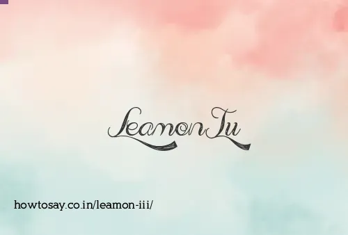 Leamon Iii