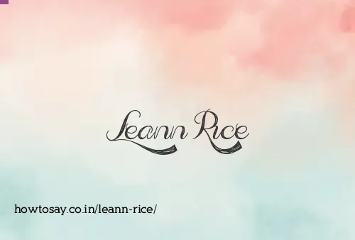 Leann Rice