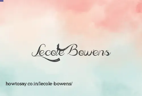 Lecole Bowens