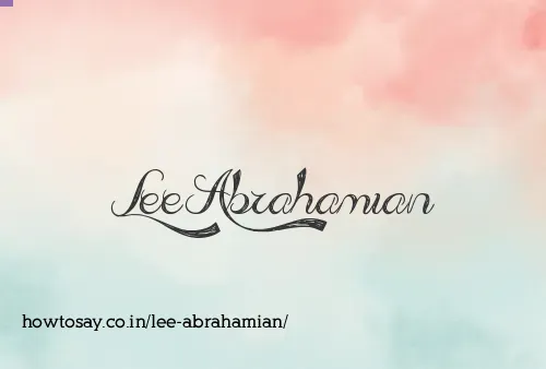 Lee Abrahamian