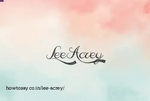Lee Acrey