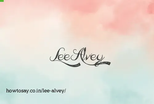 Lee Alvey
