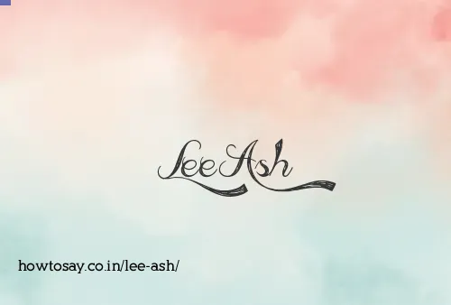 Lee Ash