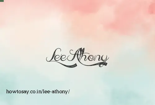 Lee Athony