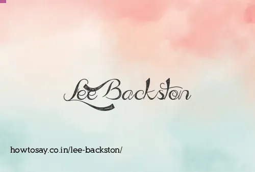 Lee Backston