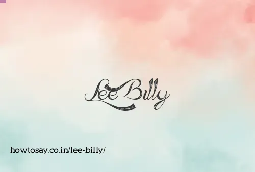 Lee Billy