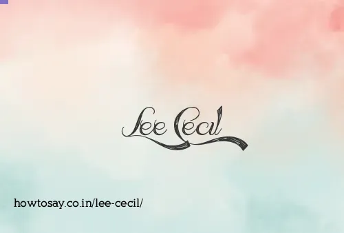 Lee Cecil