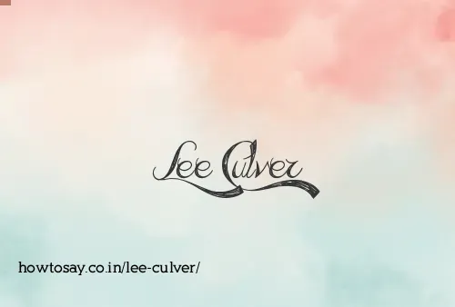Lee Culver