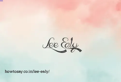 Lee Ealy