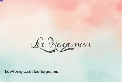 Lee Hageman