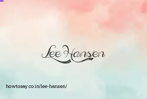 Lee Hansen