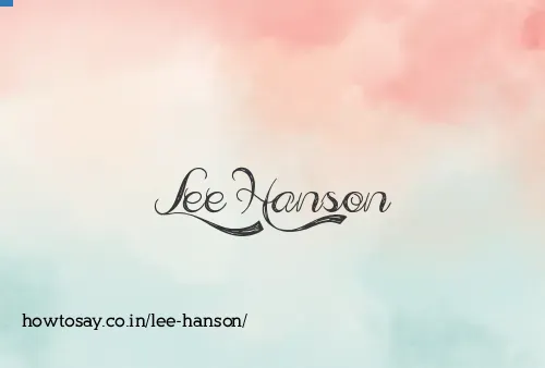 Lee Hanson