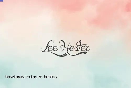Lee Hester