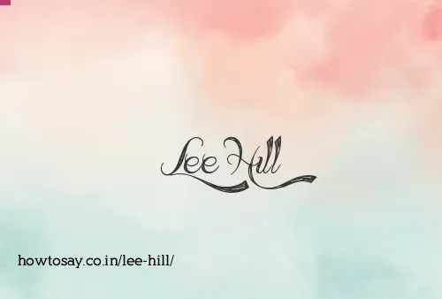 Lee Hill