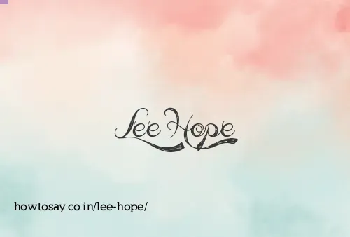 Lee Hope