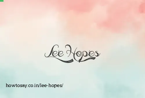 Lee Hopes