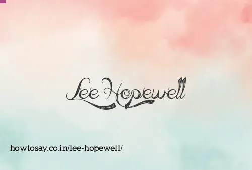Lee Hopewell
