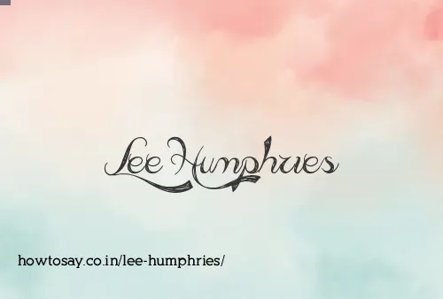 Lee Humphries