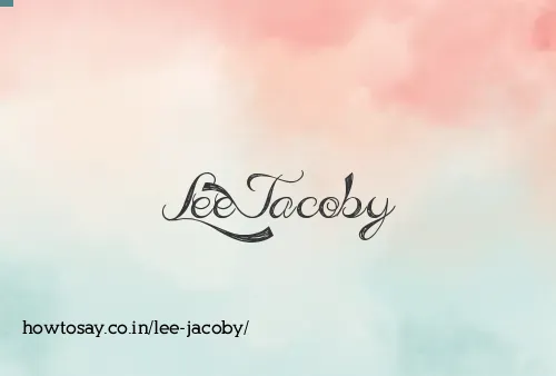 Lee Jacoby