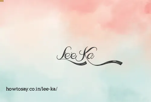 Lee Ka