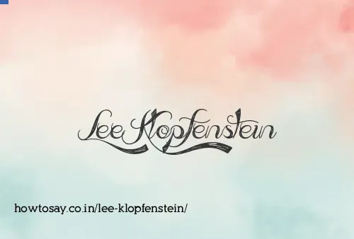 Lee Klopfenstein