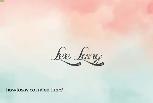 Lee Lang