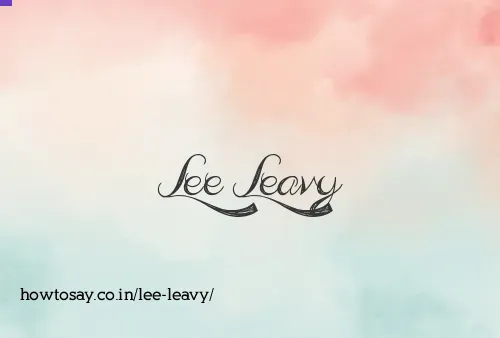 Lee Leavy