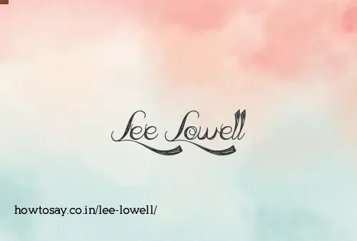 Lee Lowell