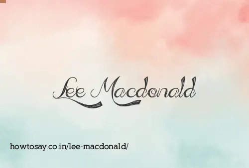 Lee Macdonald