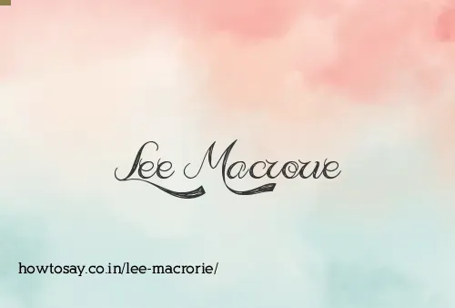 Lee Macrorie