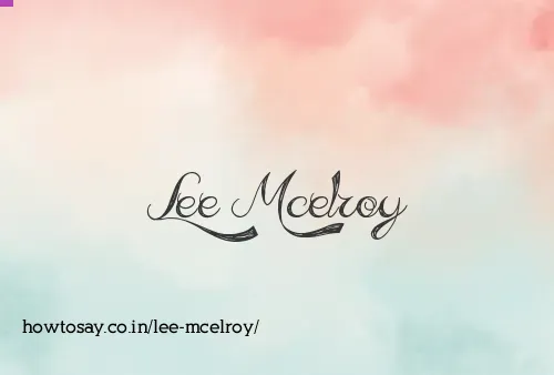 Lee Mcelroy