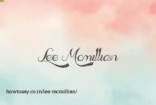 Lee Mcmillian