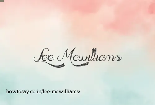 Lee Mcwilliams