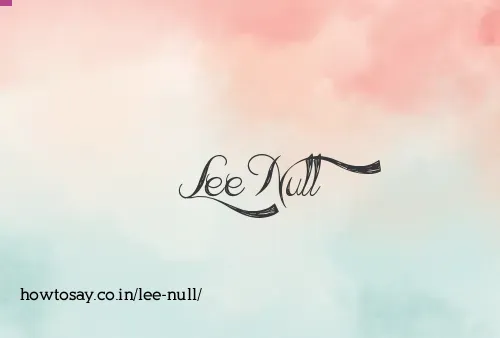 Lee Null