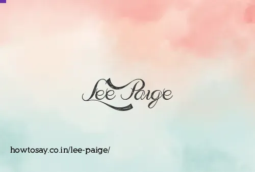 Lee Paige