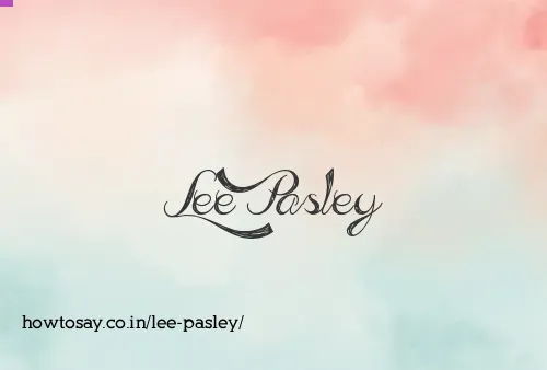 Lee Pasley