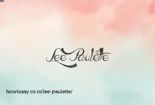 Lee Paulette
